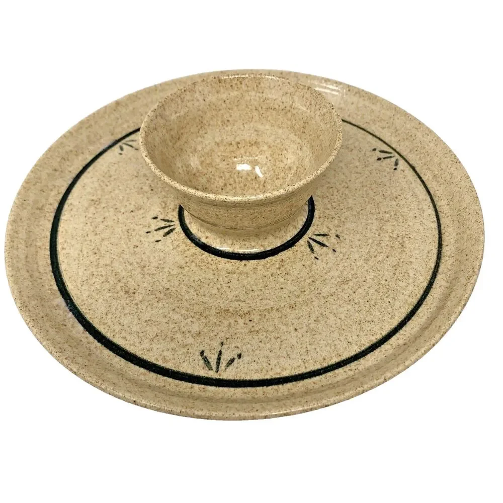 Studio Art Pottery Chip & Dip Rustic 9